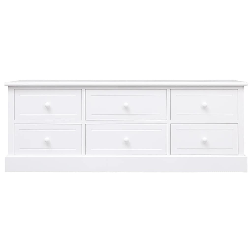 Mobile Porta TV Bianco 108x30x40 cm in Legno di Paulonia