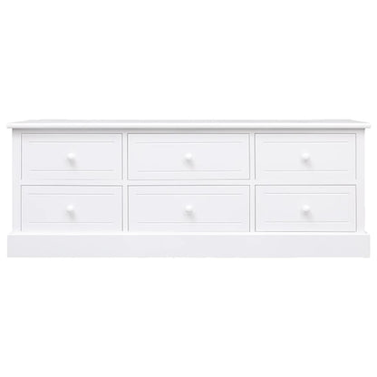 Mobile Porta TV Bianco 108x30x40 cm in Legno di Paulonia