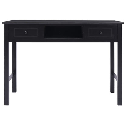 Scrivania Nera 108x45x76 cm in Legno Massello di Paulownia