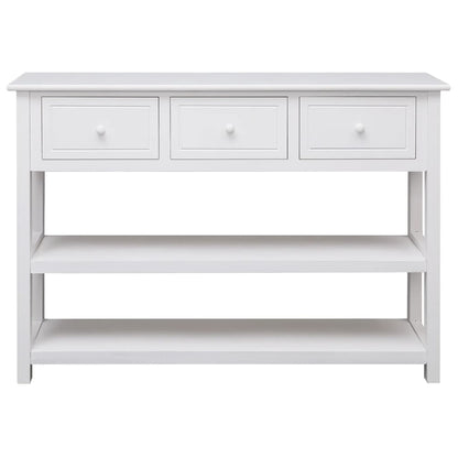 Credenza Bianca 108x30x76 cm in Legno Massello di Paulownia