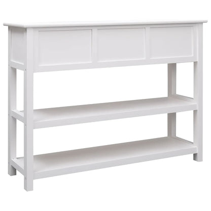 Credenza Bianca 108x30x76 cm in Legno Massello di Paulownia