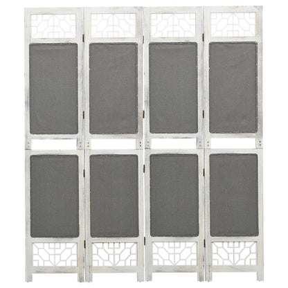 338555 4-Panel Room Divider Grey 140x165 cm Fabric
