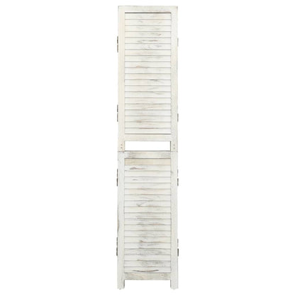 Divisorio 6 Pannelli Bianco Antico 215x166 cm in Legno Massello