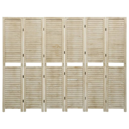 Divisorio a 6 Pannelli 210 x 165 cm Legno Massello di Paulownia