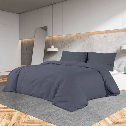 Set Copripiumino Antracite 200x200 cm in Microfibra Leggera