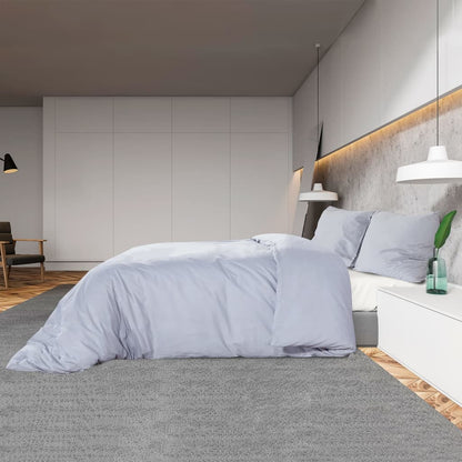 Set Copripiumino Grigio 260x220 cm in Microfibra Leggera
