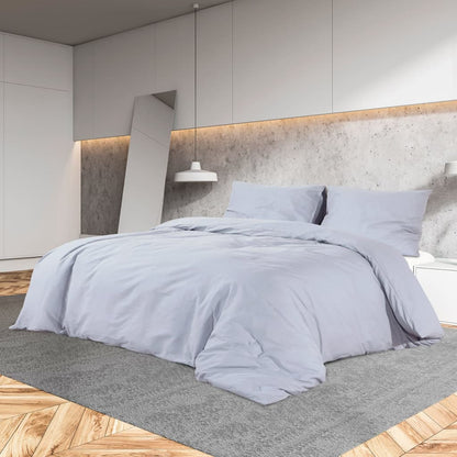 Set Copripiumino Grigio 260x220 cm in Microfibra Leggera
