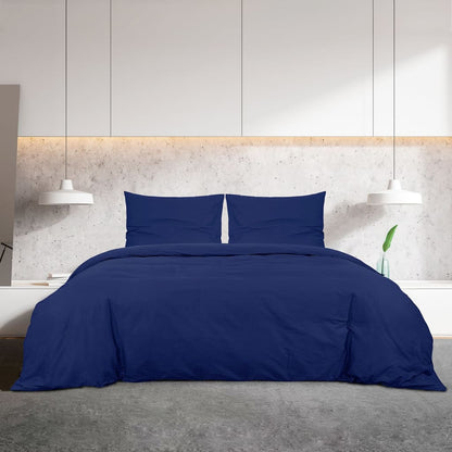 Set Copripiumino Blu Marino 200x220 cm in Cotone