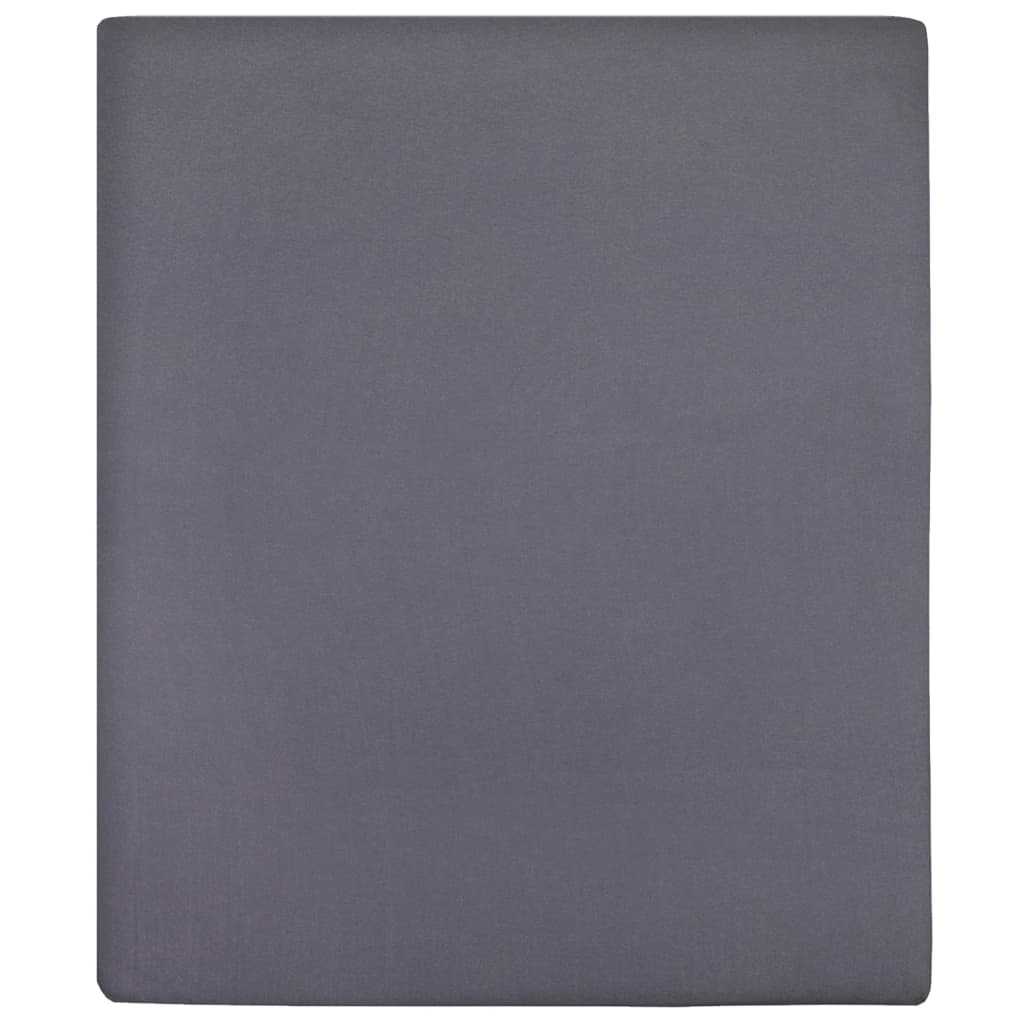 Lenzuola con Angoli Jersey 2 pz Antracite 140x200 cm Cotone