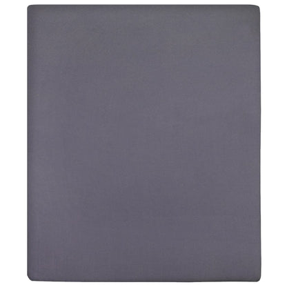 Lenzuola con Angoli Jersey 2 pz Antracite 140x200 cm Cotone