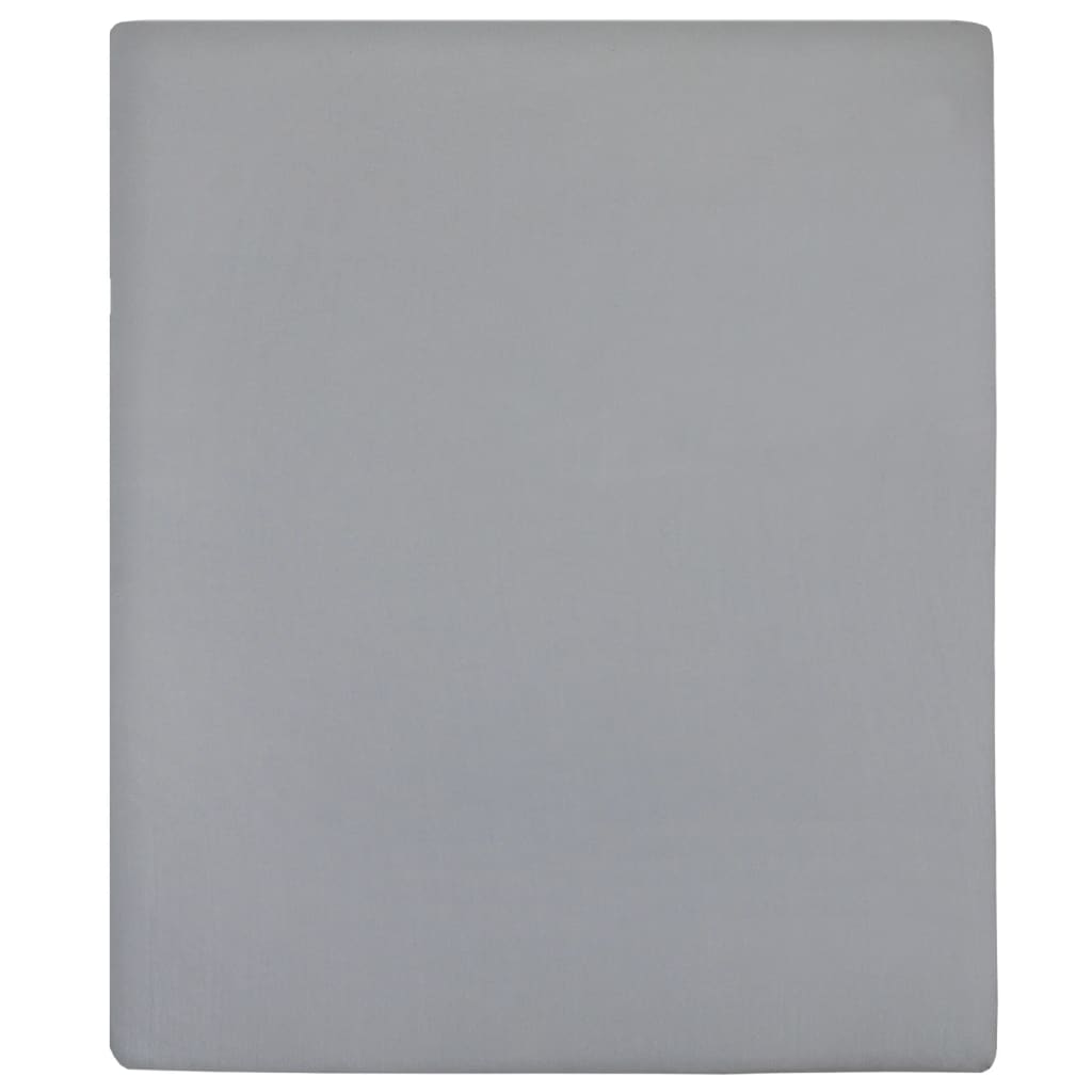 Lenzuola con Angoli Jersey 2pz Grigio 160x200 cm Cotone