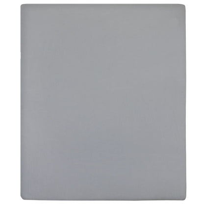 Lenzuola con Angoli Jersey 2pz Grigio 160x200 cm Cotone
