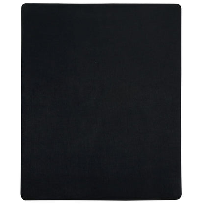 Lenzuola con Angoli Jersey 2pz Nero 90x200 cm Cotone