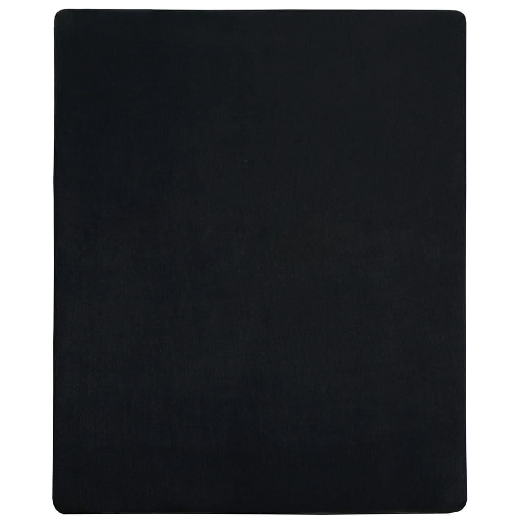 Lenzuolo con Angoli Jersey Nero 180x200 cm Cotone