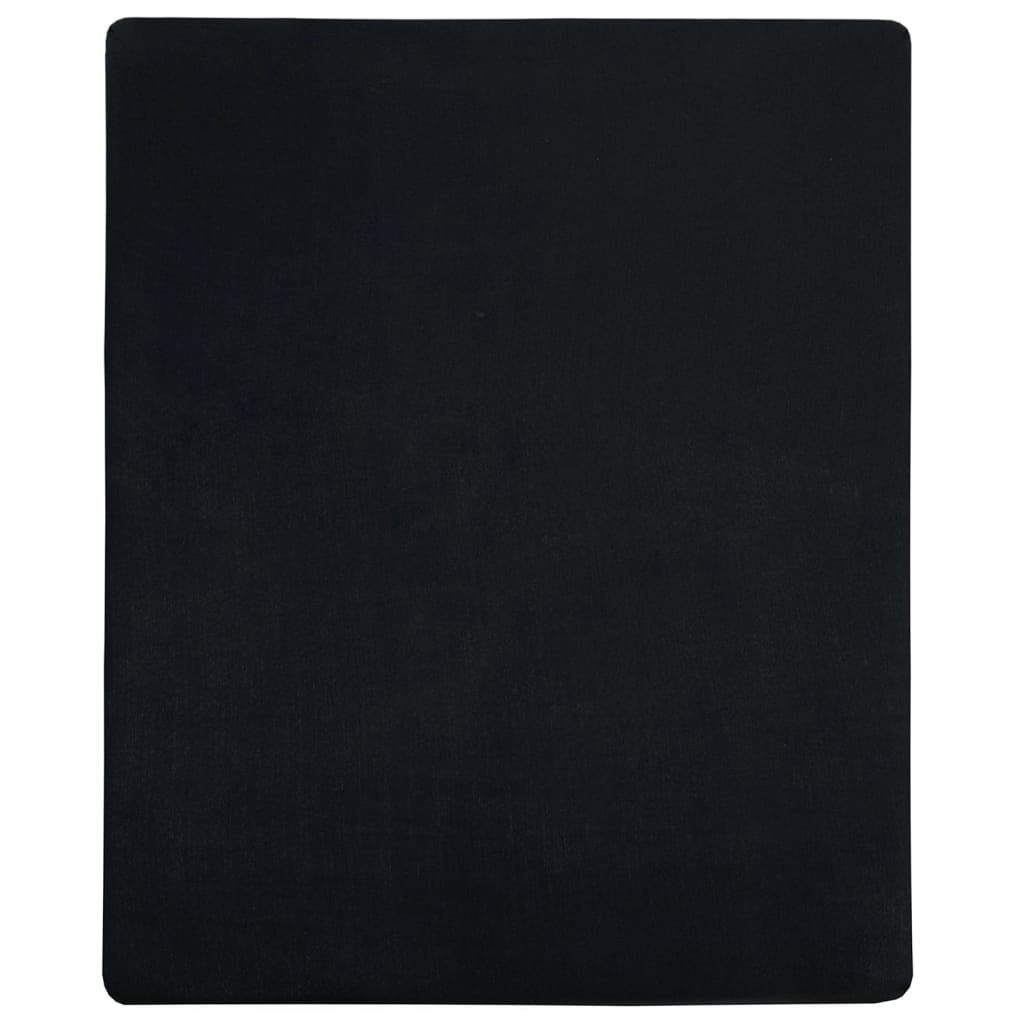 Lenzuola con Angoli Jersey 2pz Nero 180x200 cm Cotone