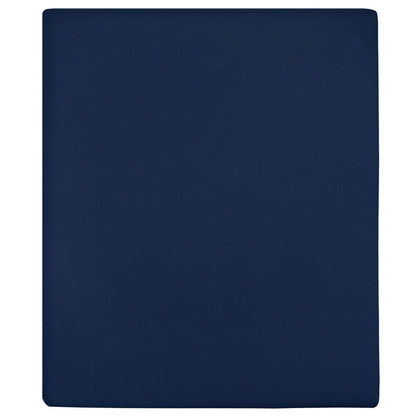 Lenzuolo con Angoli Jersey Blu Marino 140x200 cm Cotone
