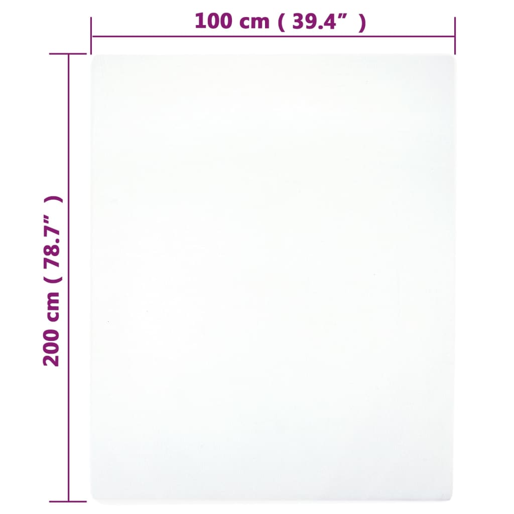 Lenzuola con Angoli Jersey 2pz Bianche 100x200 cm Cotone