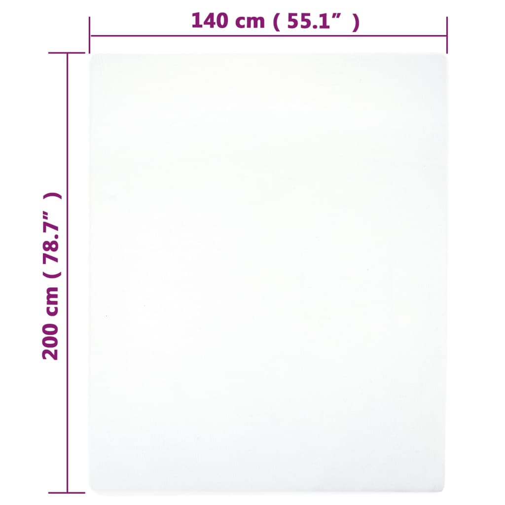 Lenzuola con Angoli Jersey 2pz Bianche 140x200 cm Cotone