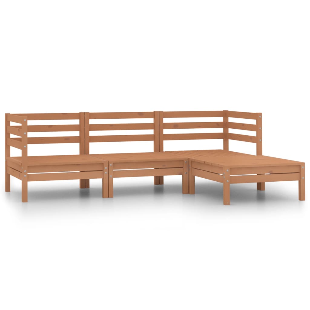 Set Divani da Giardino 4 pz Ambra in Legno Massello di Pino