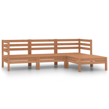 Set Divani da Giardino 4 pz Ambra in Legno Massello di Pino