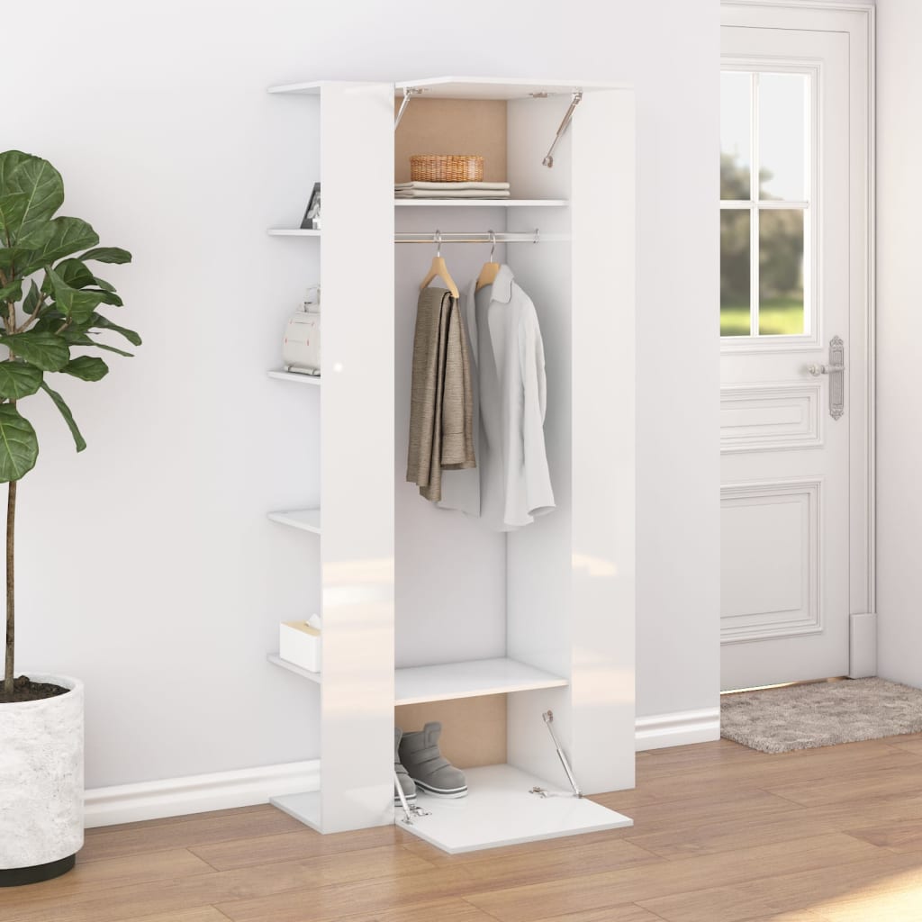 Mobili da Corridoio 2 pz Bianco Lucido in Legno Multistrato