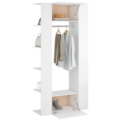 Mobili da Corridoio 2 pz Bianco Lucido in Legno Multistrato