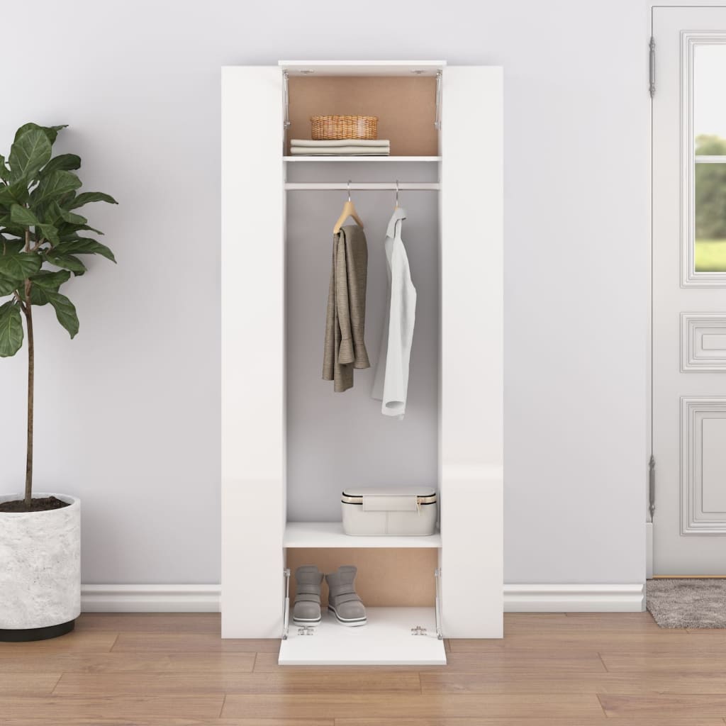 Mobili da Corridoio 2 pz Bianco Lucido in Legno Multistrato