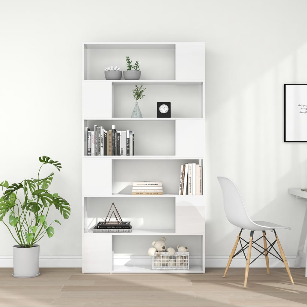 Libreria/Divisorio Stanza Bianco Lucido 100x24x188 cm