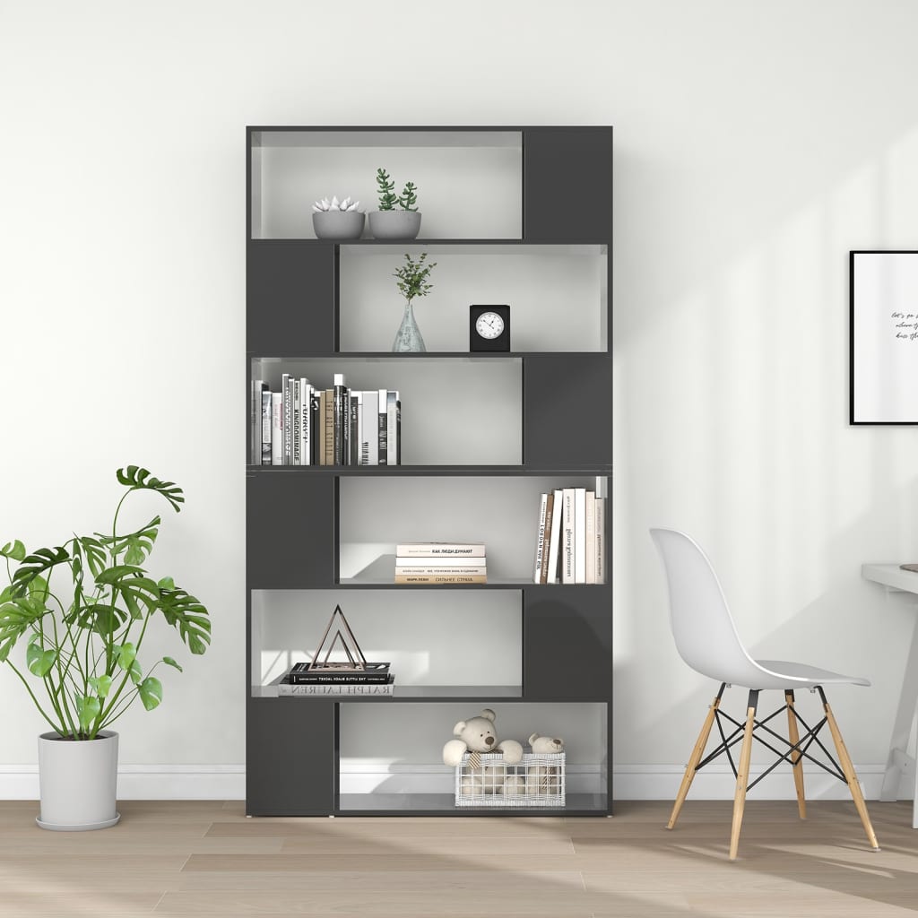 Libreria/Divisorio Stanza Grigio Lucido 100x24x188 cm