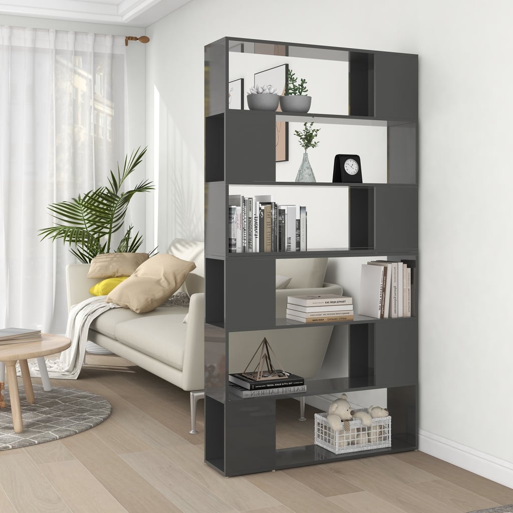 Libreria/Divisorio Stanza Grigio Lucido 100x24x188 cm
