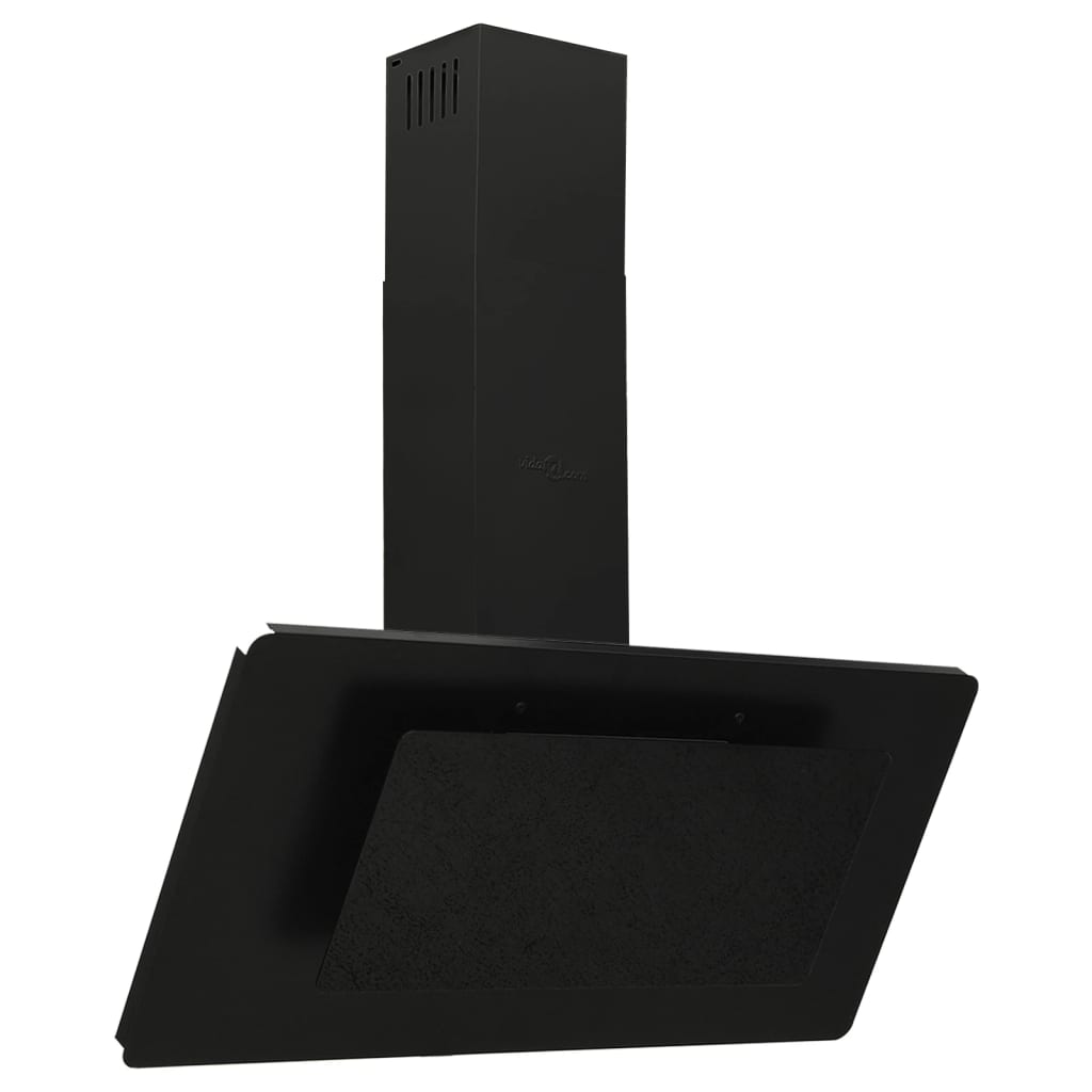 Cappa a Parete 90 cm in Acciaio Inox e Vetro Temperato Nero
