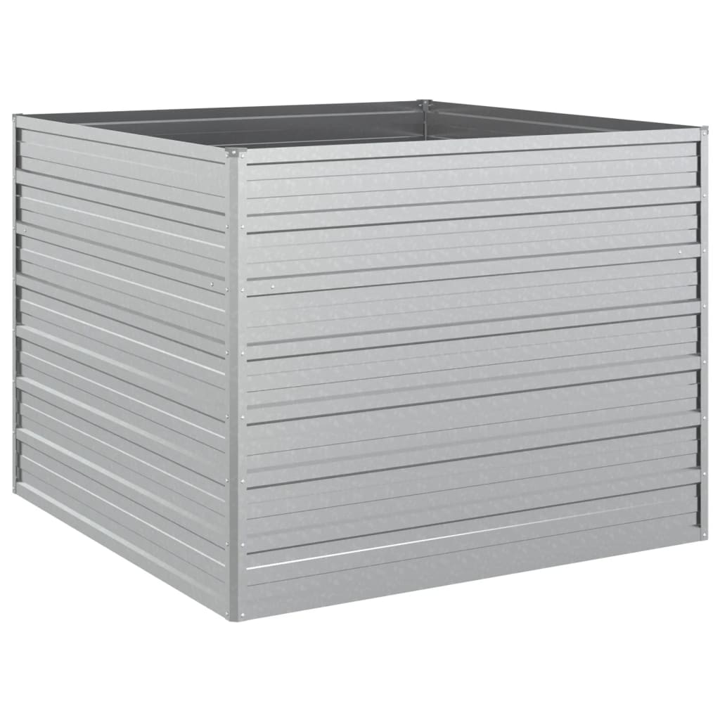 Letto Rialzato Giardino 100x100x77cm in Acciaio Zincato Argento