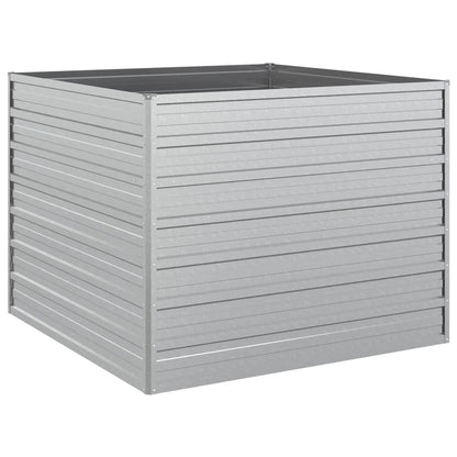 Letto Rialzato Giardino 100x100x77cm in Acciaio Zincato Argento
