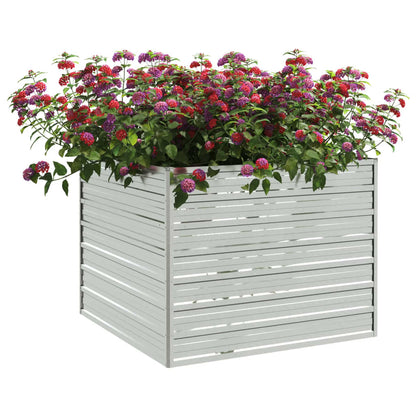 Letto Rialzato Giardino 100x100x77cm in Acciaio Zincato Argento