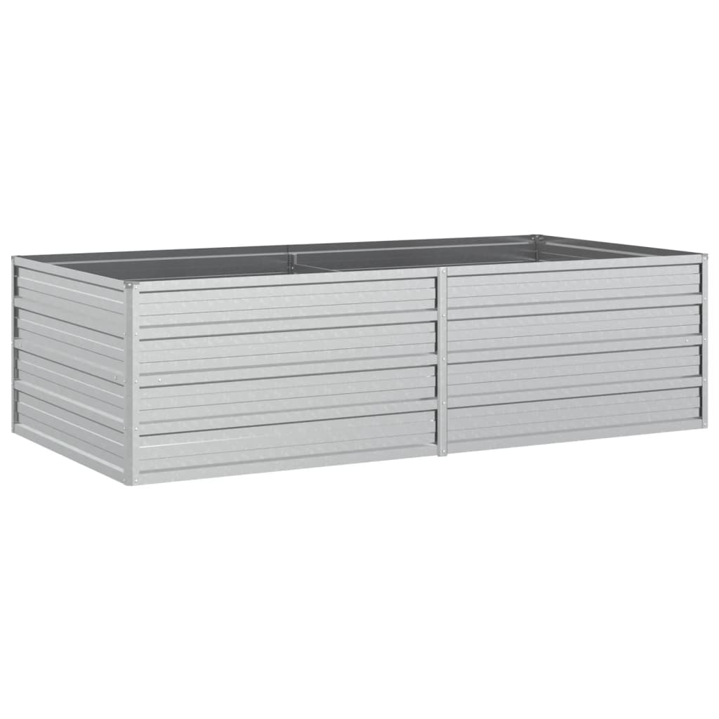 Letto Rialzato Giardino 160x80x45 cm in Acciaio Zincato Argento