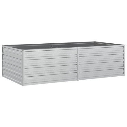Letto Rialzato Giardino 160x80x45 cm in Acciaio Zincato Argento