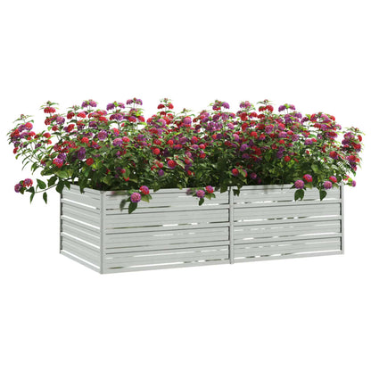 Letto Rialzato Giardino 160x80x45 cm in Acciaio Zincato Argento