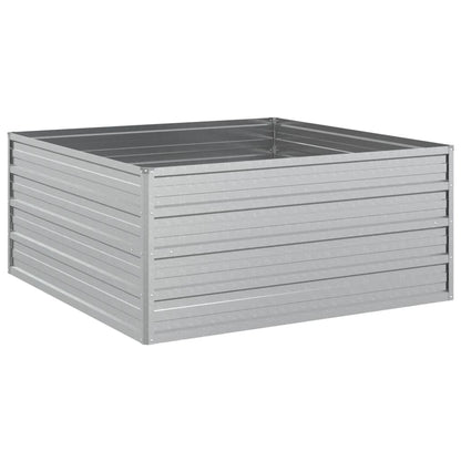 Letto Rialzato Giardino 100x100x45cm in Acciaio Zincato Argento