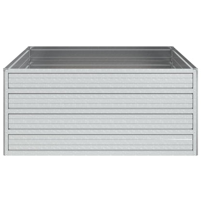 Letto Rialzato Giardino 100x100x45cm in Acciaio Zincato Argento