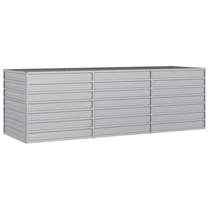 Letto Rialzato Giardino 240x80x77 cm in Acciaio Zincato Argento
