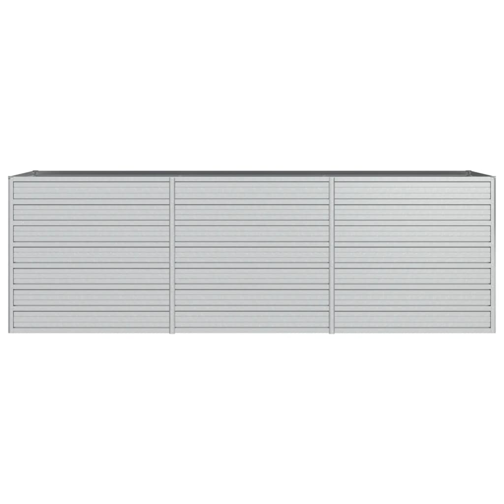 Letto Rialzato Giardino 240x80x77 cm in Acciaio Zincato Argento