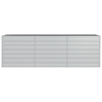 Letto Rialzato Giardino 240x80x77 cm in Acciaio Zincato Argento