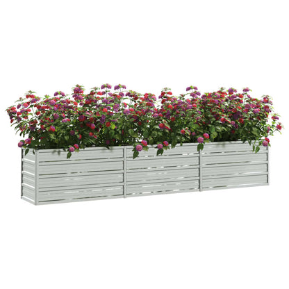 Letto Rialzato Giardino 240x40x45 cm in Acciaio Zincato Argento