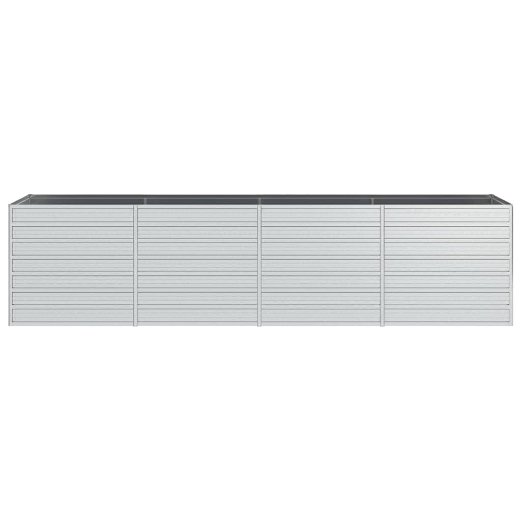 Letto Rialzato Giardino 320x80x77 cm in Acciaio Zincato Argento