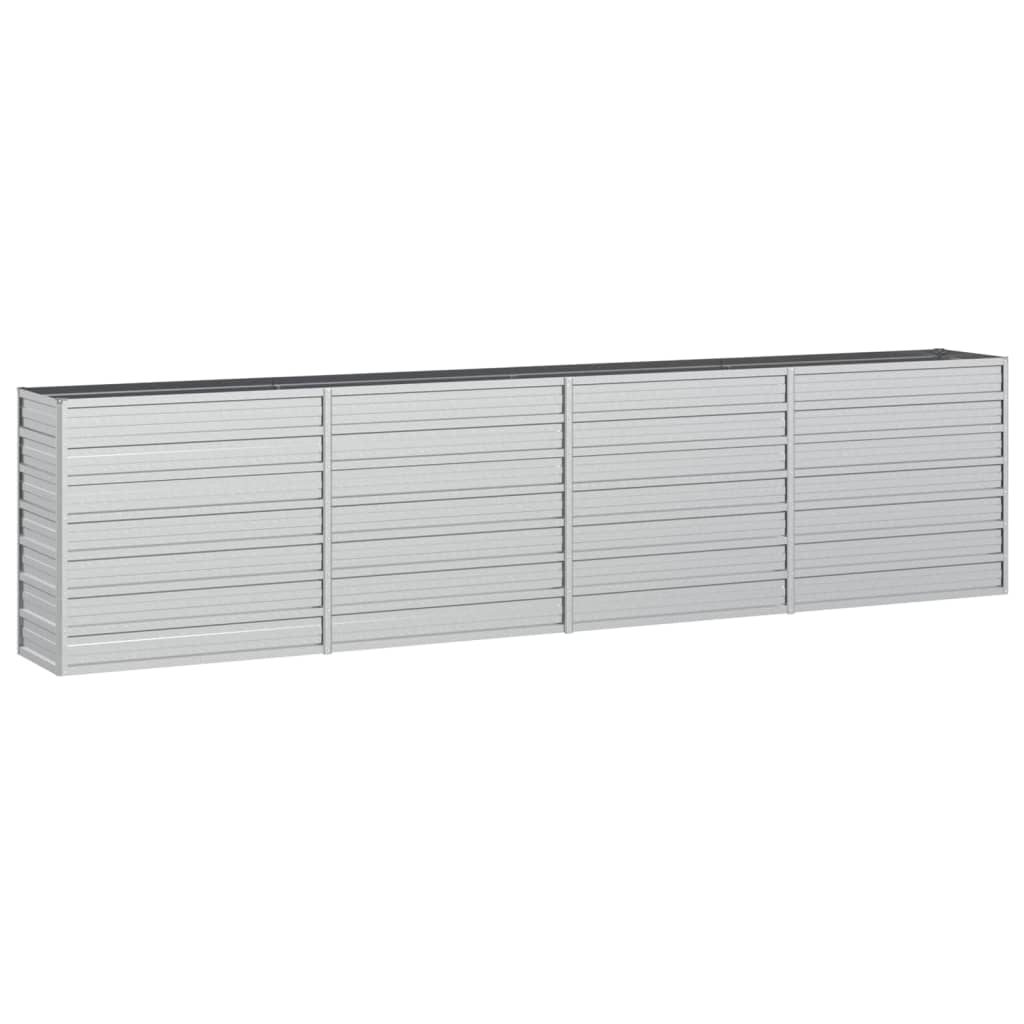 Letto Rialzato Giardino 320x40x77 cm in Acciaio Zincato Argento
