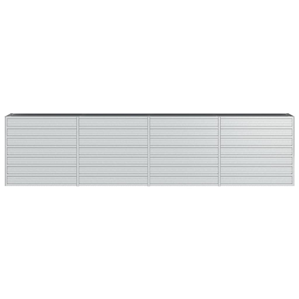 Letto Rialzato Giardino 320x40x77 cm in Acciaio Zincato Argento