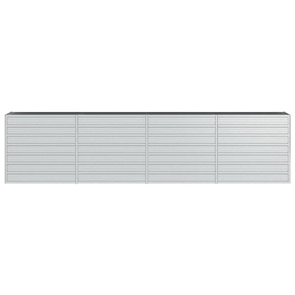Letto Rialzato Giardino 320x40x77 cm in Acciaio Zincato Argento