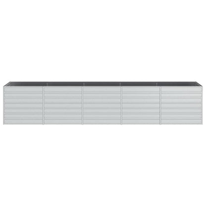 Letto Rialzato Giardino 400x80x77 cm in Acciaio Zincato Argento