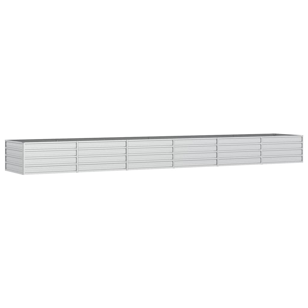 Letto Rialzato Giardino 480x80x45 cm in Acciaio Zincato Argento