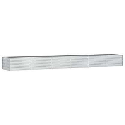 Letto Rialzato Giardino 480x80x45 cm in Acciaio Zincato Argento